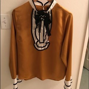 Silk Mustard Blouse ⚡️